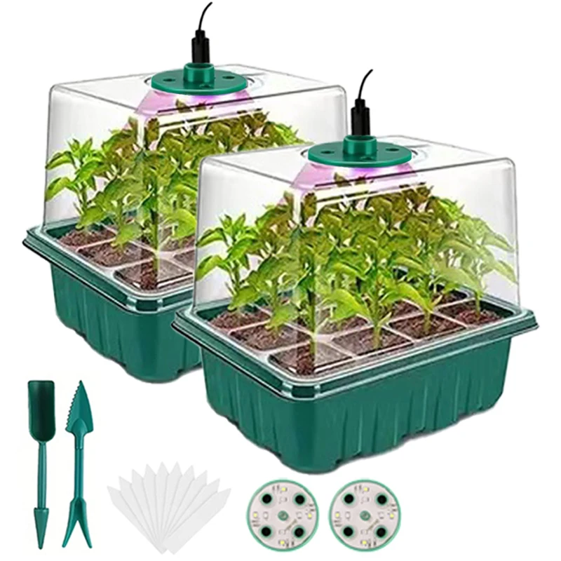 Smart Garden Domes - صينية بذور منزلية مع إضاءة نمو،