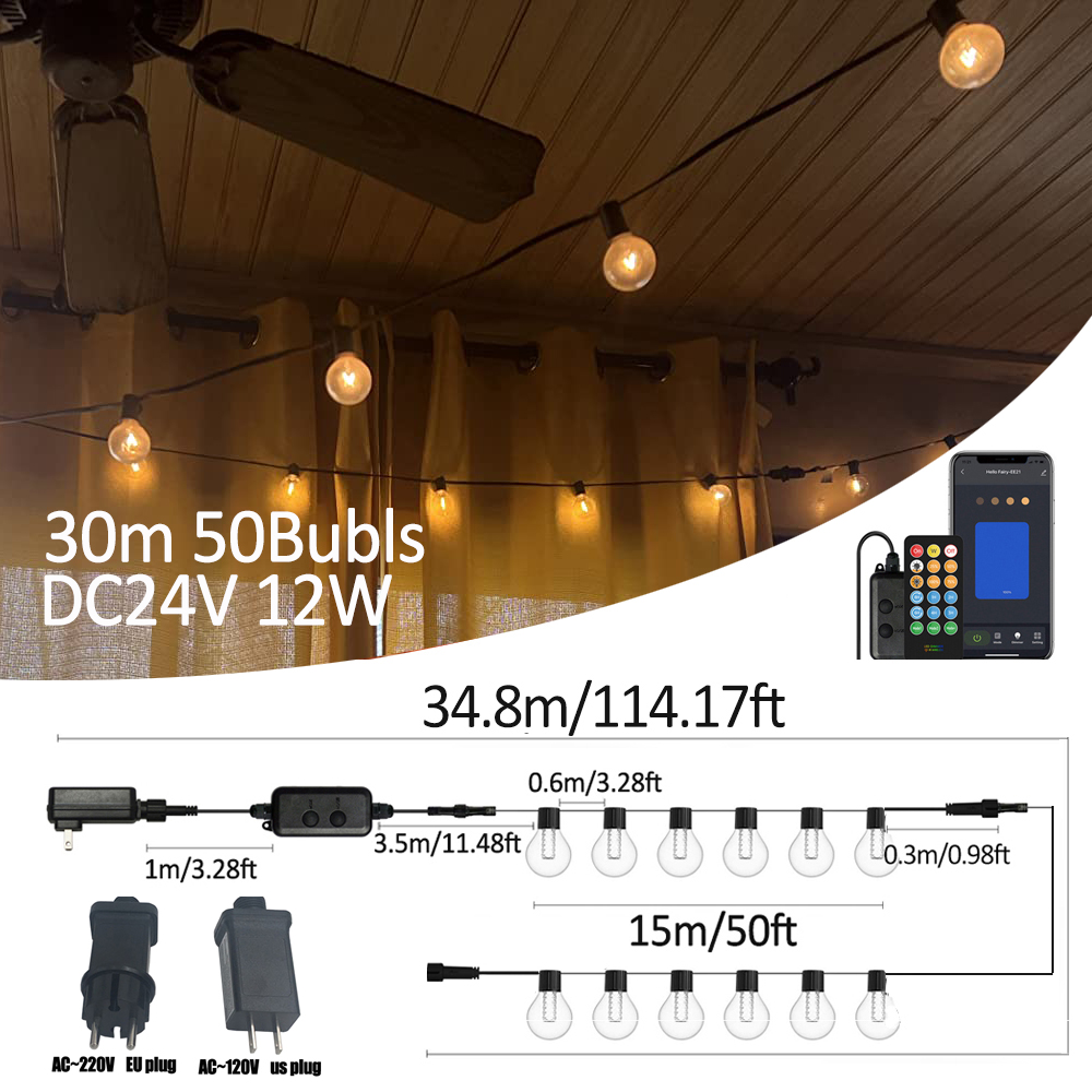 Smart Garden Outdoor - أضواء LED ذكية G40 للاستخدام الخارجي،